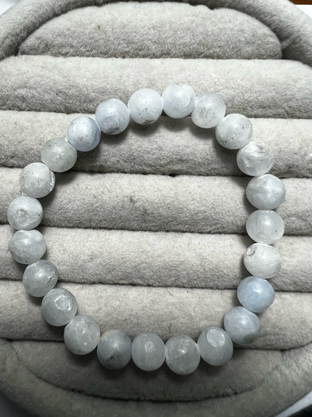 Beaded Light Blue Calcite 8mm Bracelet
